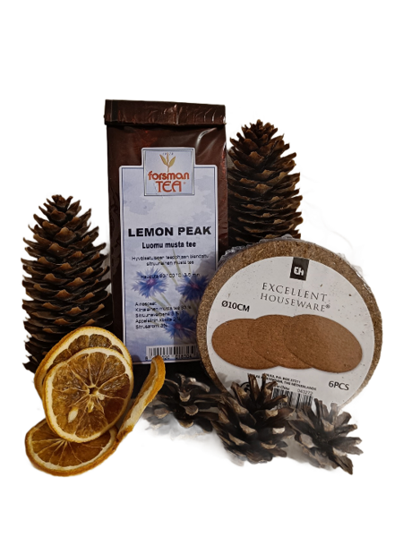 Eco-tea 'Lemon Peak' (Forsman) + Excellent Houseware coasters