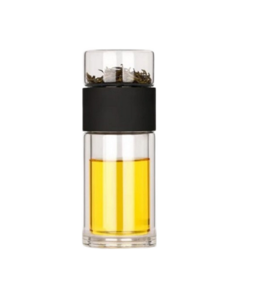 Portable Glass Tea Bottle - Double Wall Tea Infuser